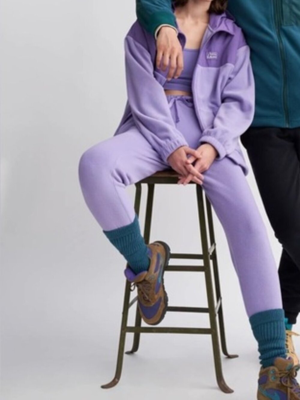 NWT Roots x Polartec Collaboration Two-Tone Purple Fleece Jacket Hoodie